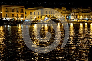 Night view of Harbor of Lipari