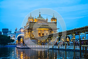 Night View The Harmindar Sahib, also known as Golden Temple Amritsar