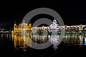 Night View The Harmindar Sahib, also known as Golden Temple Amritsar