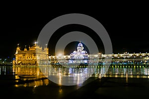 Night View The Harmindar Sahib, also known as Golden Temple Amritsar