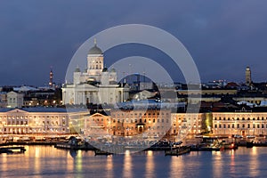 Night view of Helsinki, Finland