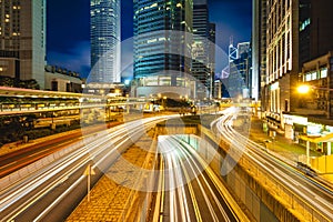 Night view of Hong Kong in china