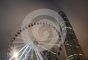 Night view of Hong Kong city