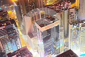 Night view of Hong Kong downtown