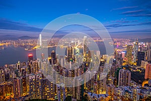 Night view of hong kong from victoria peak