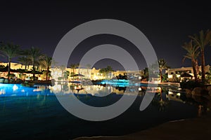 Night view of hotel in Egypt