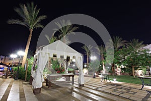 Night view of hotel spa in Egypt