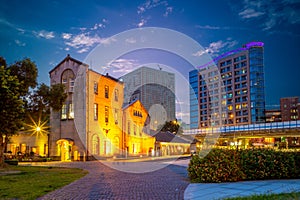 Night view of Huashan 1914 Creative Park in taipei, taiwan