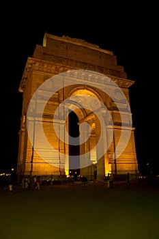 Night view of India gate photo