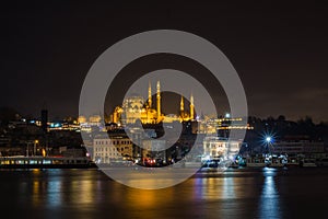 Night view of Istanbul`s historic district. Turkey photo