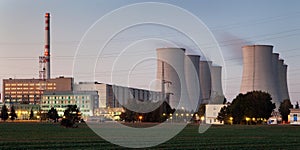 Night view of Jaslovske Bohunice nuclear power plant