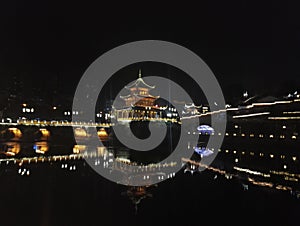 Night view of Jiaxiu building, Guiyang City, Guizhou Province photo