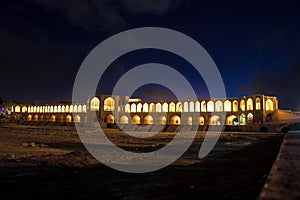 Night view of Khajoo bridge