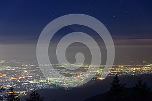 Night View of the Kofu city and Mt.Fuji photo