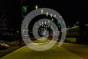 Night view of the Lighting decoration of Farnam Street in the Heartland of America Park photo