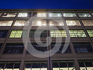 Night view of Lingotto centre in Turin photo