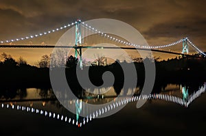 Night View of Lions Gate Bridge