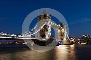 Night View of London Tower Bridge