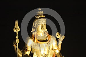 Night view of Lord Shiva statue - Murudeshwar Temple - Gopura - India religious trip - Hindu religion