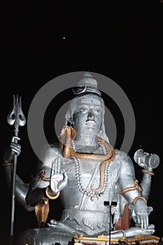Night view of Lord Shiva statue - Murudeshwar Temple - Gopura - India religious trip - Hindu religion