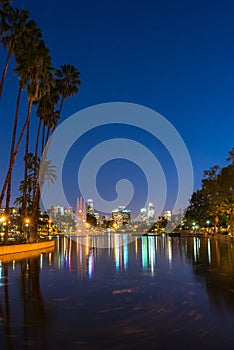 Night view of Los Angeles downtown