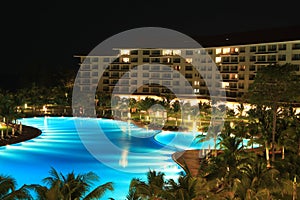 Night view of a luxury resort