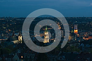 Night view of Lviv