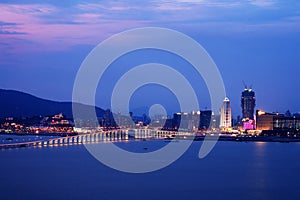 Night view of Macau city