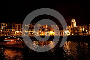 Night view of the marina Tala Bay