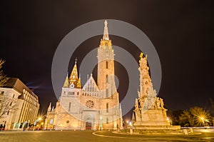 Night view of the Matthias Church in Budapest Hungary