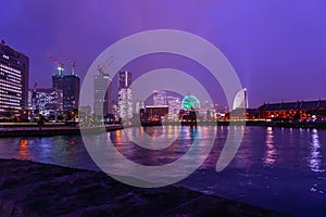 night view of MinatoMirai in Yokohama City, Kanagawa Prefecture, Japan, panorama