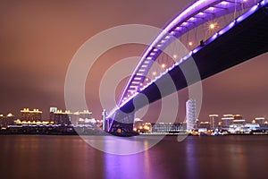 Night view of modern bridge
