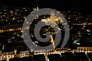 Night view of Modica, Sicily, Italy