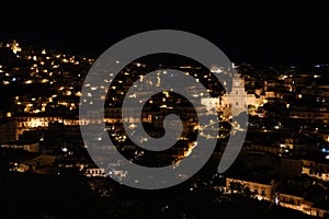 Night view of Modica, Sicily, Italy