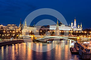 Night view of Moscow Kremlin, Russia