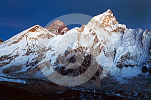 Night view of Mount Everest from Kala Patthar