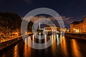 Night view of the Museumsinsel in Berlin