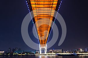 Night view of Nanpu Bridge in Shanghai, China