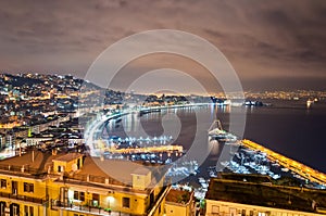 Night view of Naples from Posillipo photo