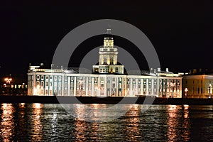 Night view of Neva river