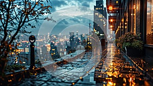 Night view of New York City Manhattan from Brooklyn Bridge, NYC