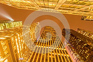 The night view of new york manhattan during sunset