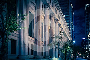 Night view of Nihonbashi, Tokyo photo