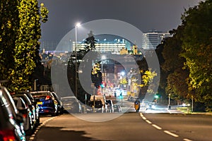 Night view of Northampton road with cityscape background photo