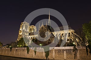 Night view of Notre Dame de Paris