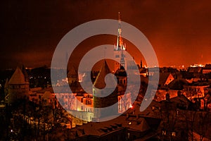 Night view of the old city of Tallinn