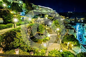 Night view of the old town centre of baroque Modica, Sicily
