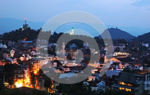 Night view of old Plovdiv,Bulgaria, Balkans photo