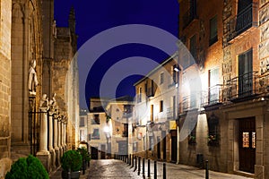 Night view of old street. Toledo photo