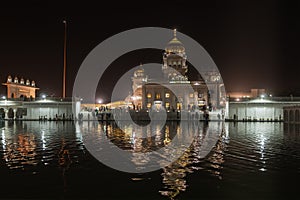 Night view of one of the Gurudwara Bangla Sahib.